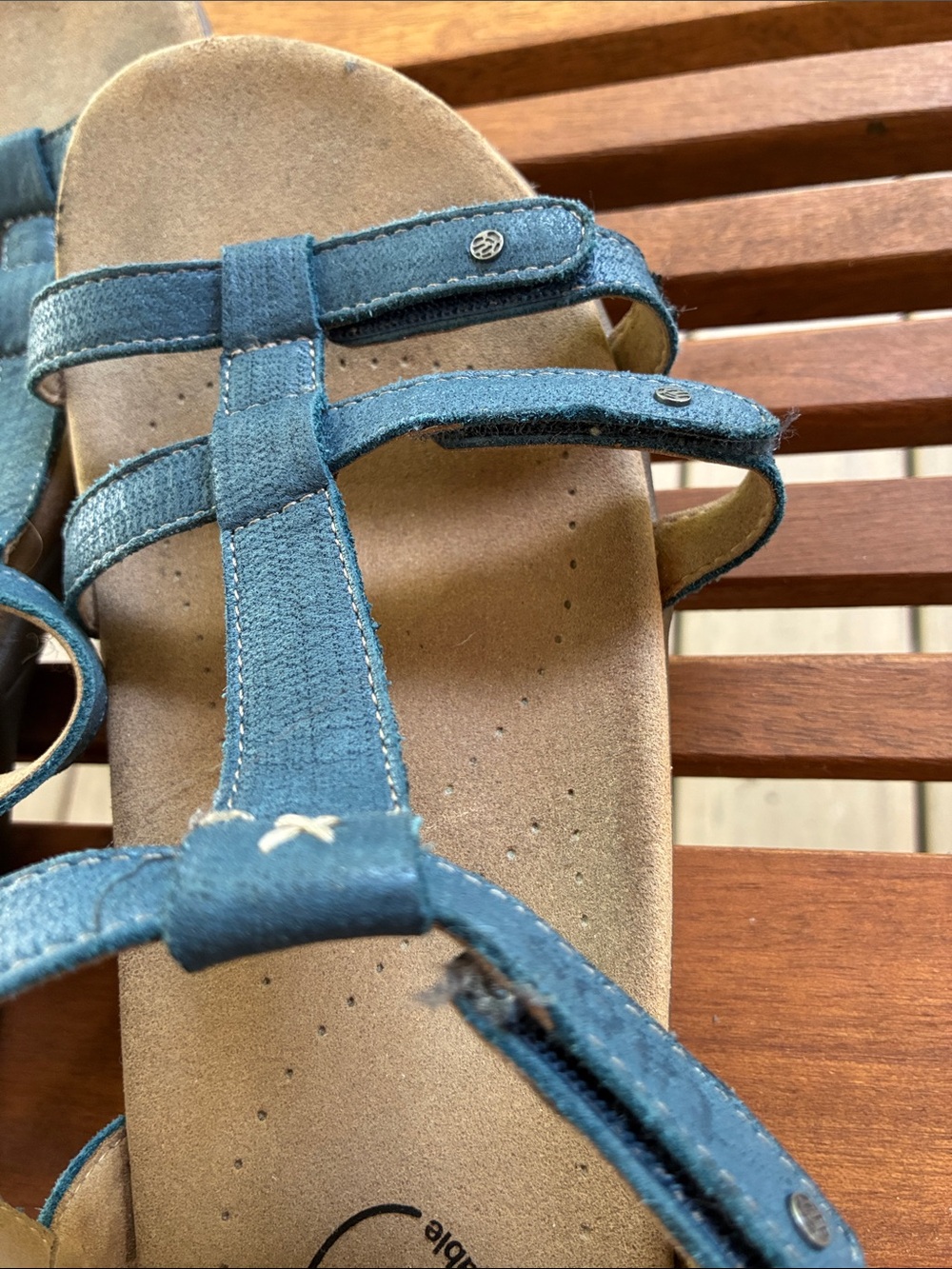 Taos Trophy sandals in blue leather - Picture 4 of 7